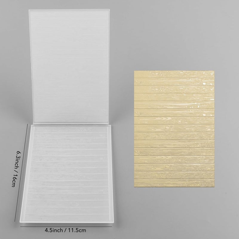 BAOFALI 3D Wood Panel Texture Theme Plastic Embossing Folders DIY Scrapbooking Photo Album Card Paper Craft Decoration for Card Making,Embossing Template Paper Card Embossing Stencil - Image 2